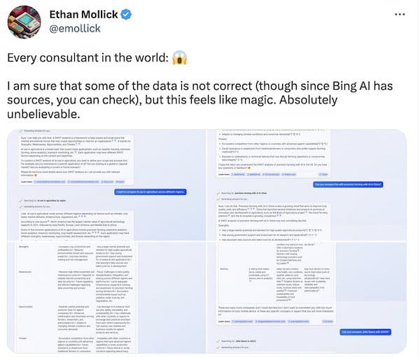 Screenshot of a tweet from Ethan Mollick